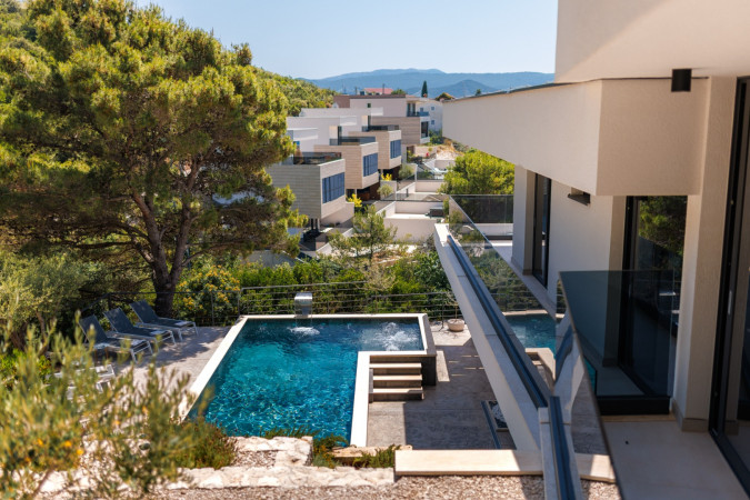 Au&szlig;enbereich, Villa Hedona mit beheiztem Pool und Hydro-Massage-Bereich, Komarna Komarna
