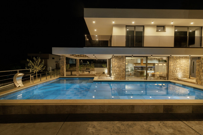Uncompromised Luxury Retreat, Villa Hedona with a heated pool with hydro-massage area, Komarna, Croatia. Komarna