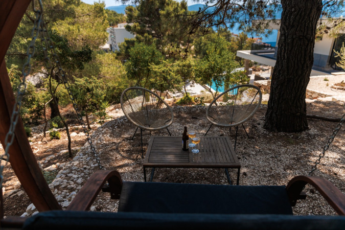 Au&szlig;enbereich, Villa Hedona mit beheiztem Pool und Hydro-Massage-Bereich, Komarna Komarna