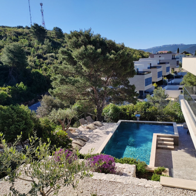 Au&szlig;enbereich, Villa Hedona mit beheiztem Pool und Hydro-Massage-Bereich, Komarna Komarna